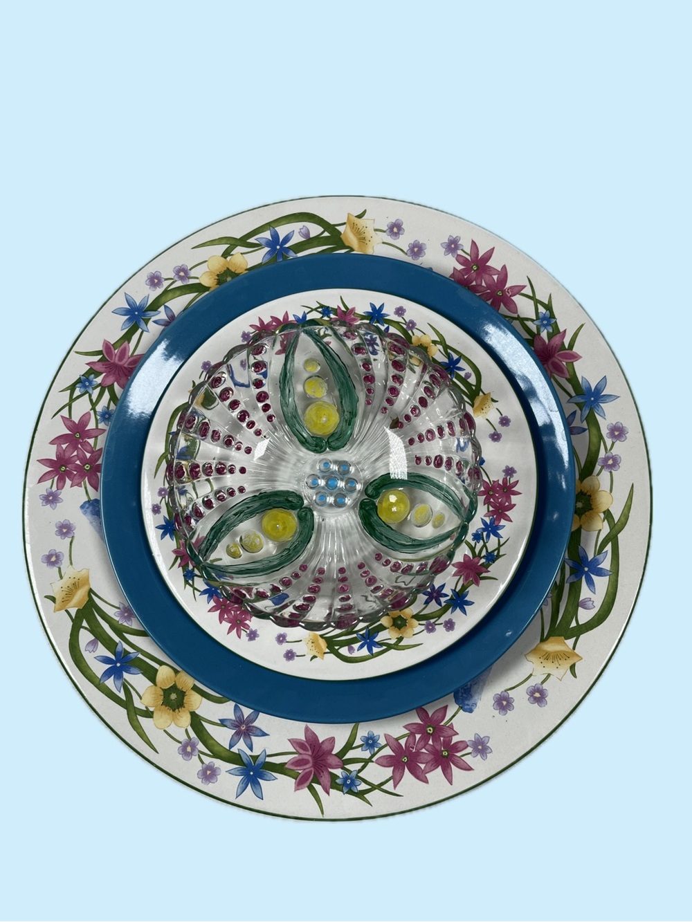 10 inch, pastel, floral, garden glass Art flower - Picture 3 of 8